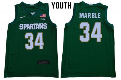 Youth Michigan State Spartans NCAA #34 Julius Marble Green Authentic Nike 2020 Stitched College Basketball Jersey PA32G15MF